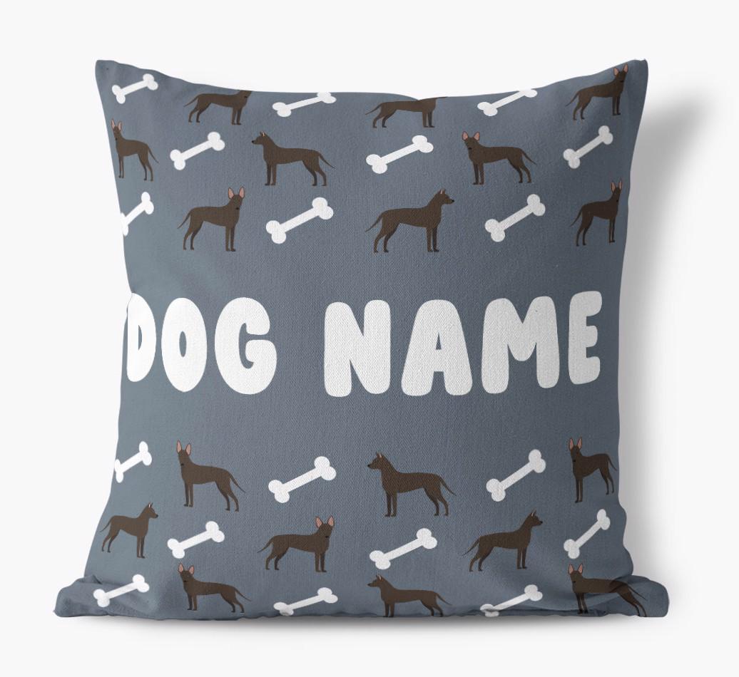 Bone Pattern: Personalized {breedFullName} Canvas Pillow