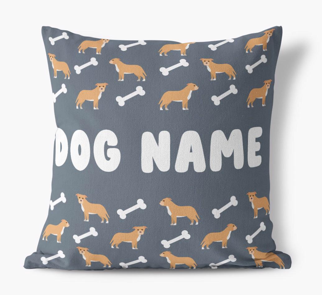Bone Pattern: Personalized {breedFullName} Canvas Pillow