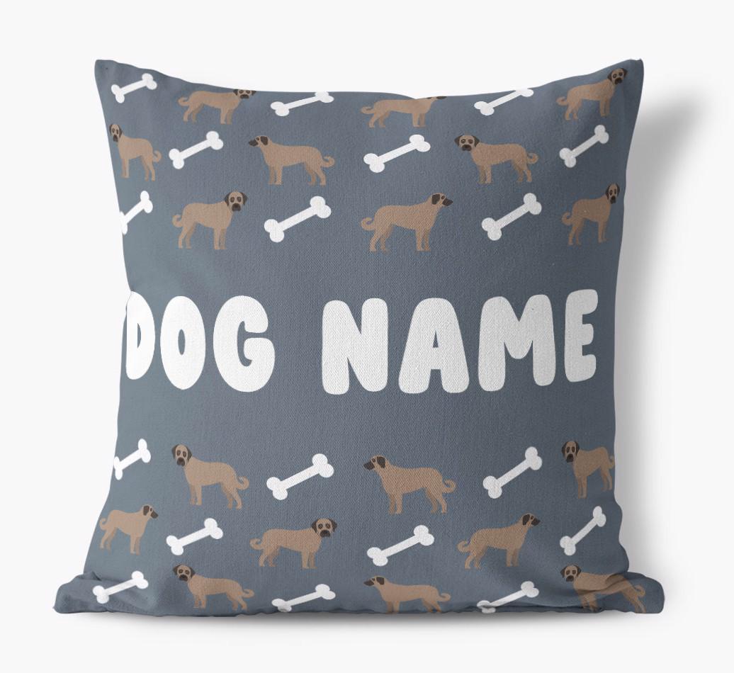Bone Pattern: Personalized {breedFullName} Canvas Pillow