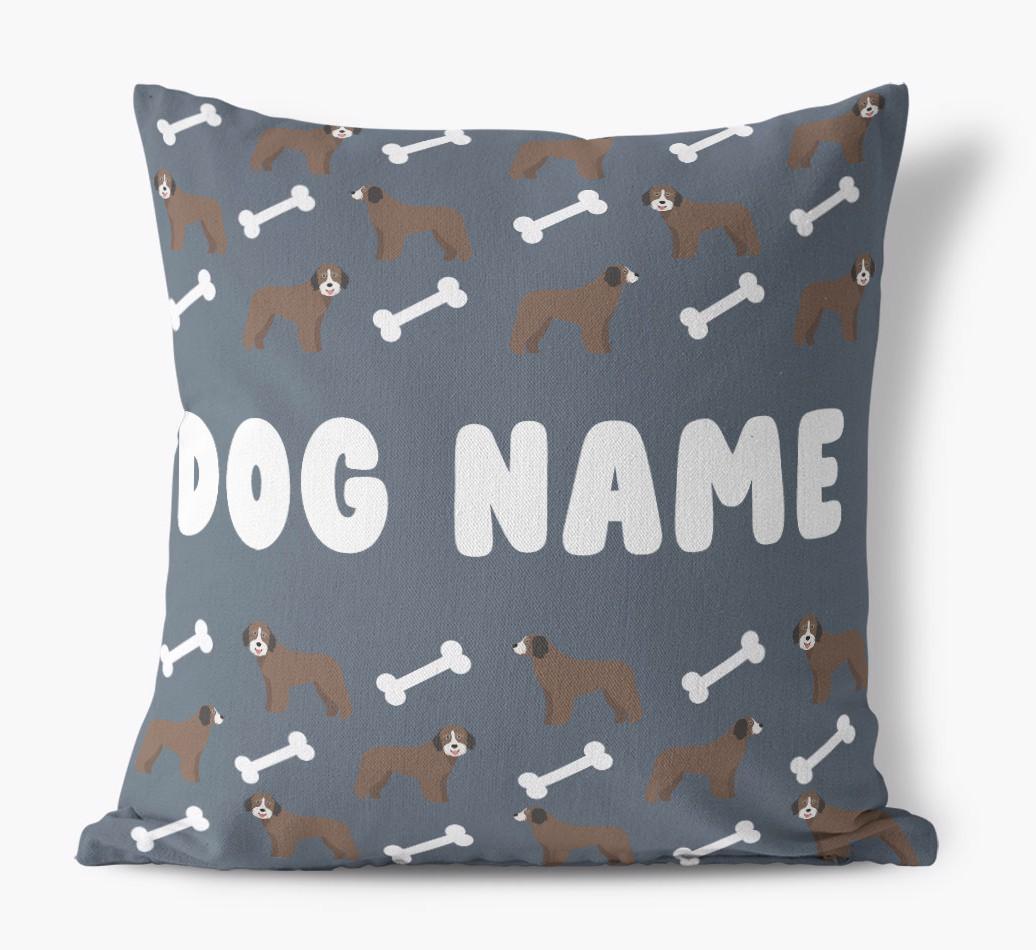 Bone Pattern: Personalized {breedFullName} Canvas Pillow