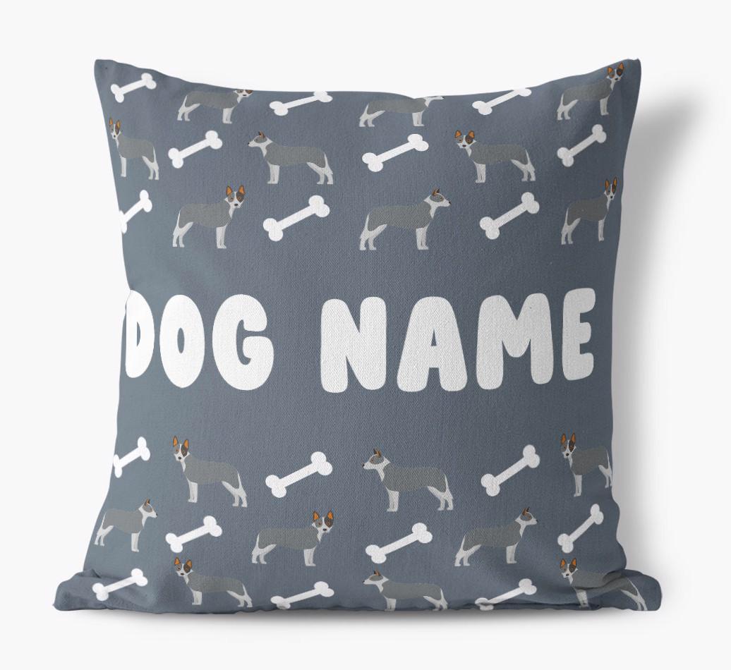 Bone Pattern: Personalized {breedFullName} Canvas Pillow