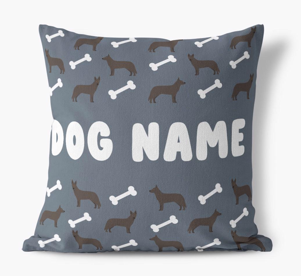 Bone Pattern: Personalized {breedFullName} Canvas Pillow