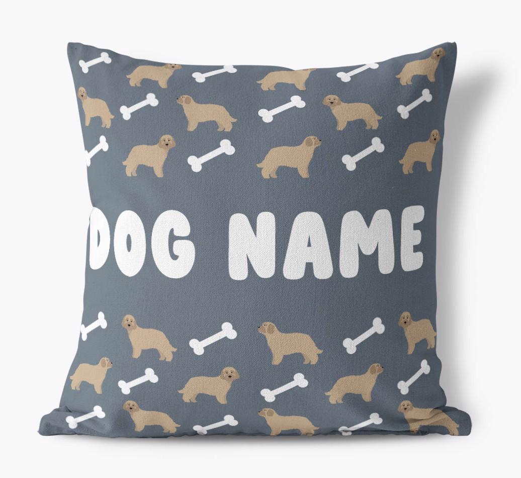 Bone Pattern: Personalized {breedFullName} Canvas Pillow