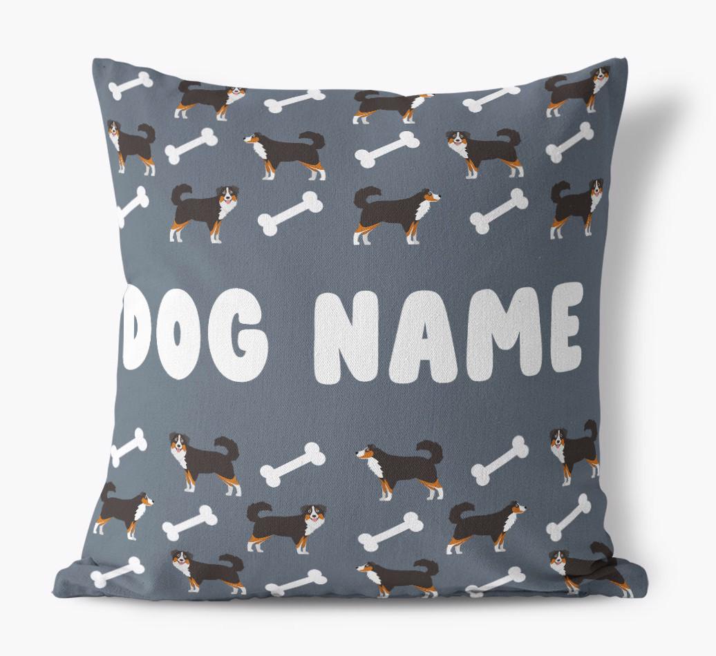 Bone Pattern: Personalized {breedFullName} Canvas Pillow