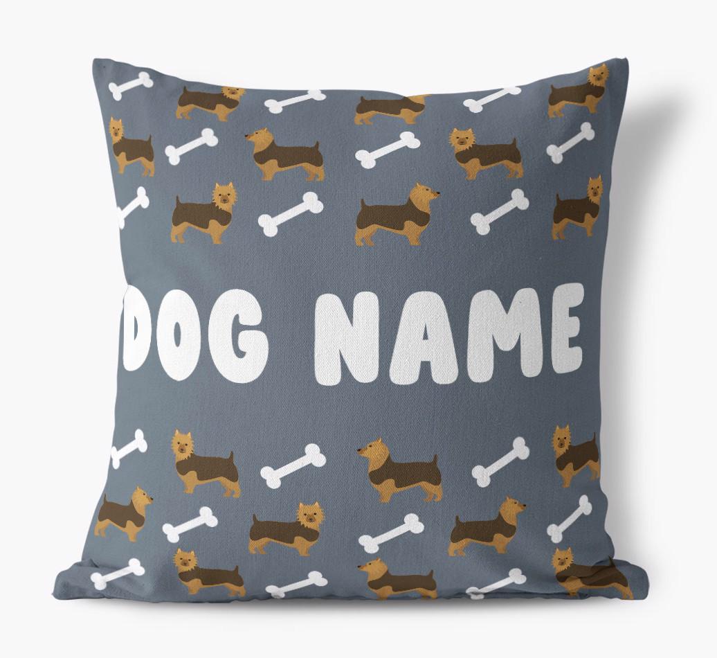 Bone Pattern: Personalized {breedFullName} Canvas Pillow