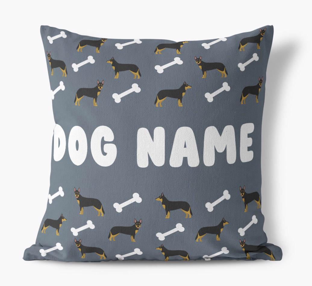 Bone Pattern: Personalized {breedFullName} Canvas Pillow