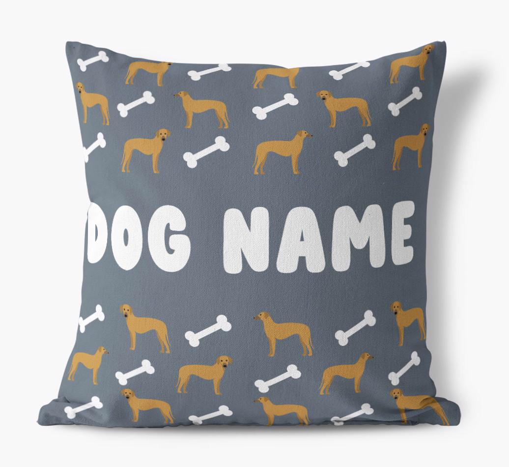 Bone Pattern: Personalized {breedFullName} Canvas Pillow