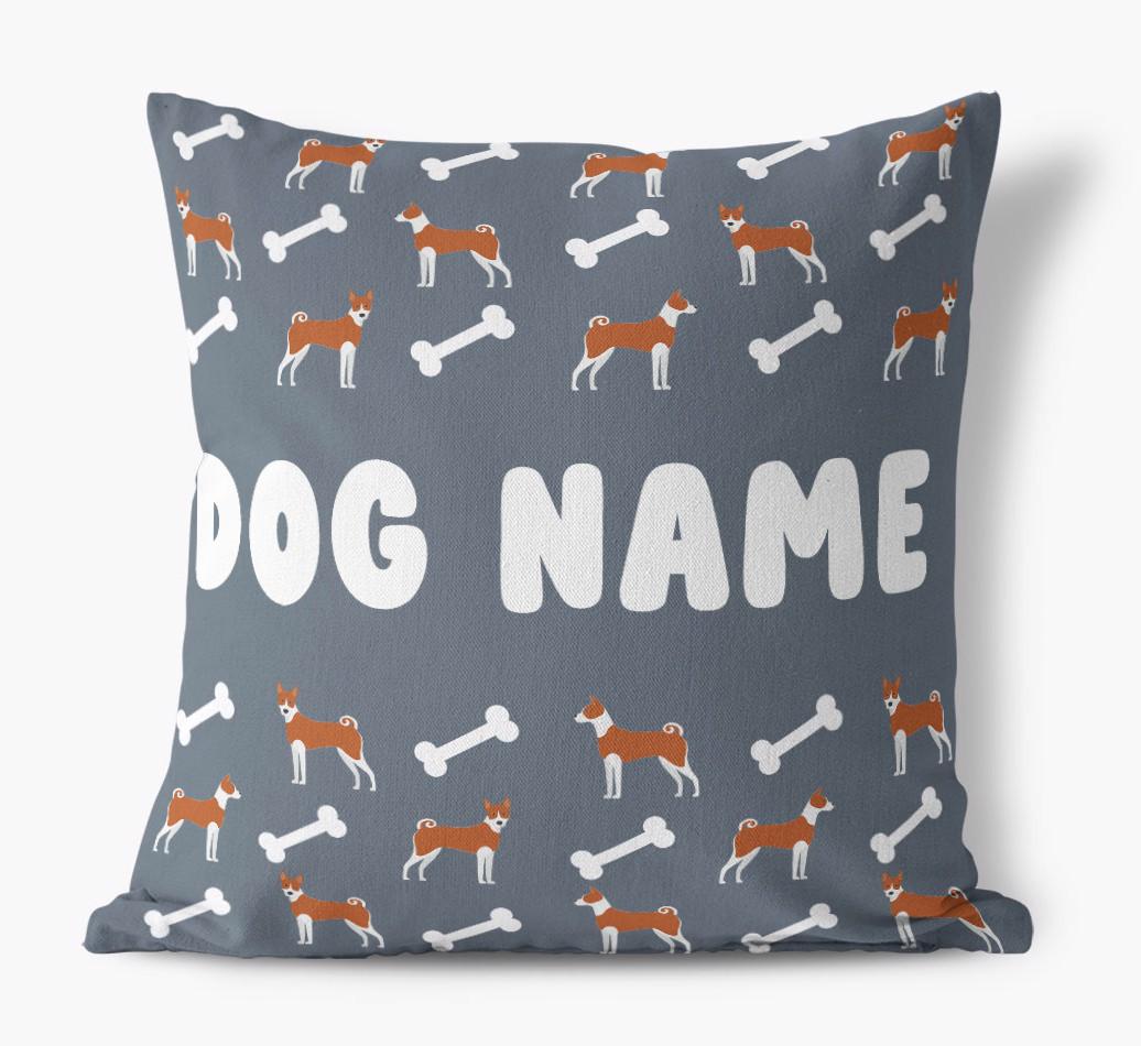 Bone Pattern: Personalized {breedFullName} Canvas Pillow