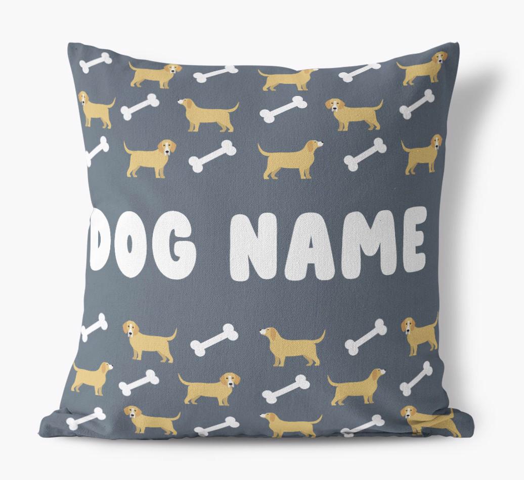 Bone Pattern: Personalized {breedFullName} Canvas Pillow