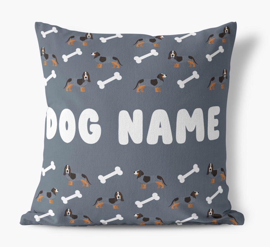 Bone Pattern: Personalized {breedFullName} Canvas Pillow