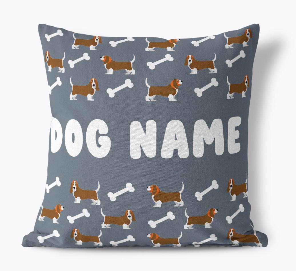 Bone Pattern: Personalized {breedFullName} Canvas Pillow