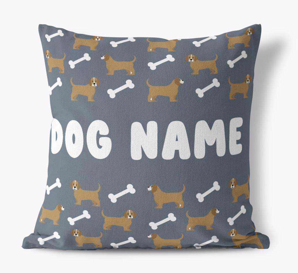 Bone Pattern: Personalized {breedFullName} Canvas Pillow