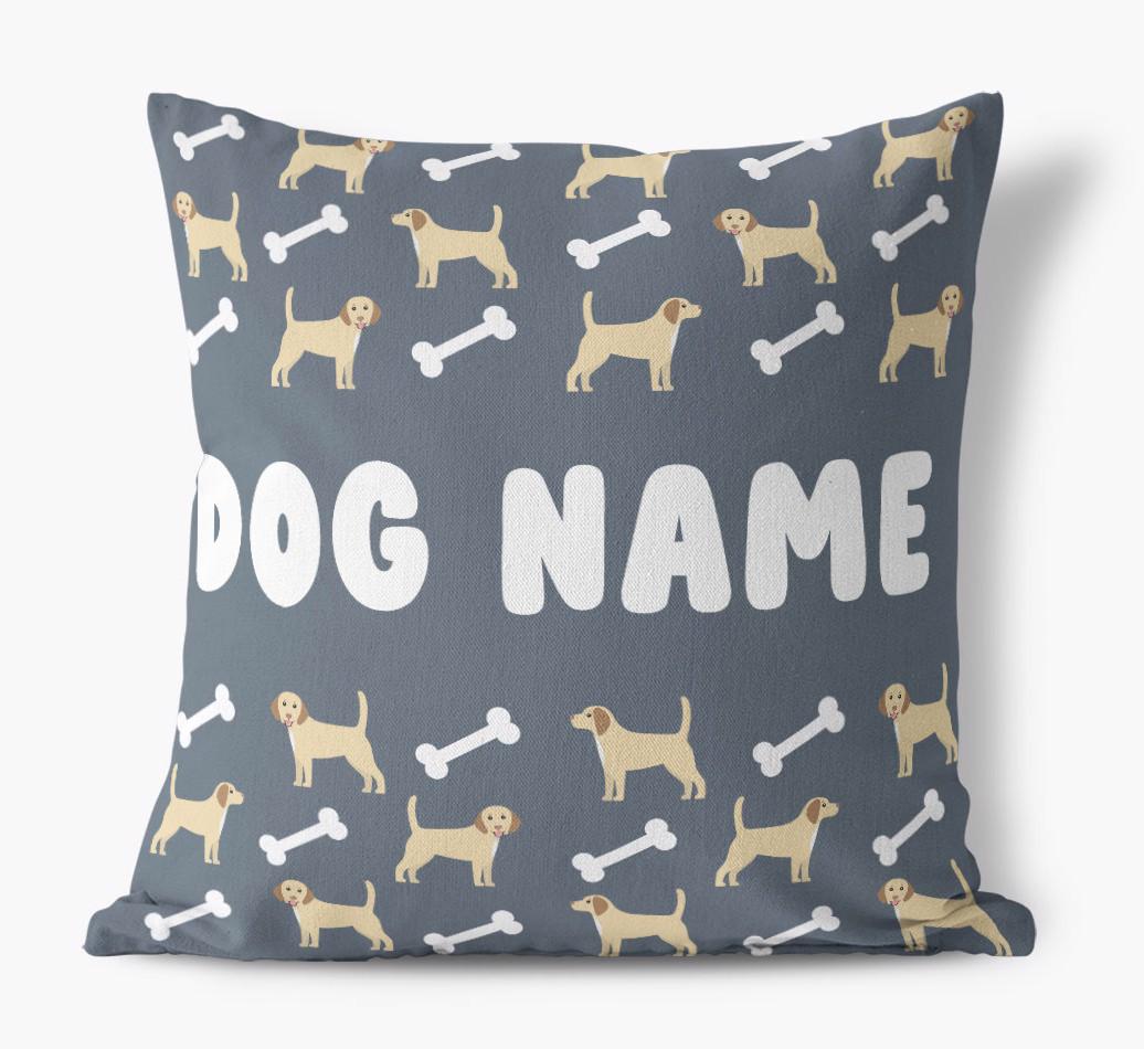 Bone Pattern: Personalized {breedFullName} Canvas Pillow