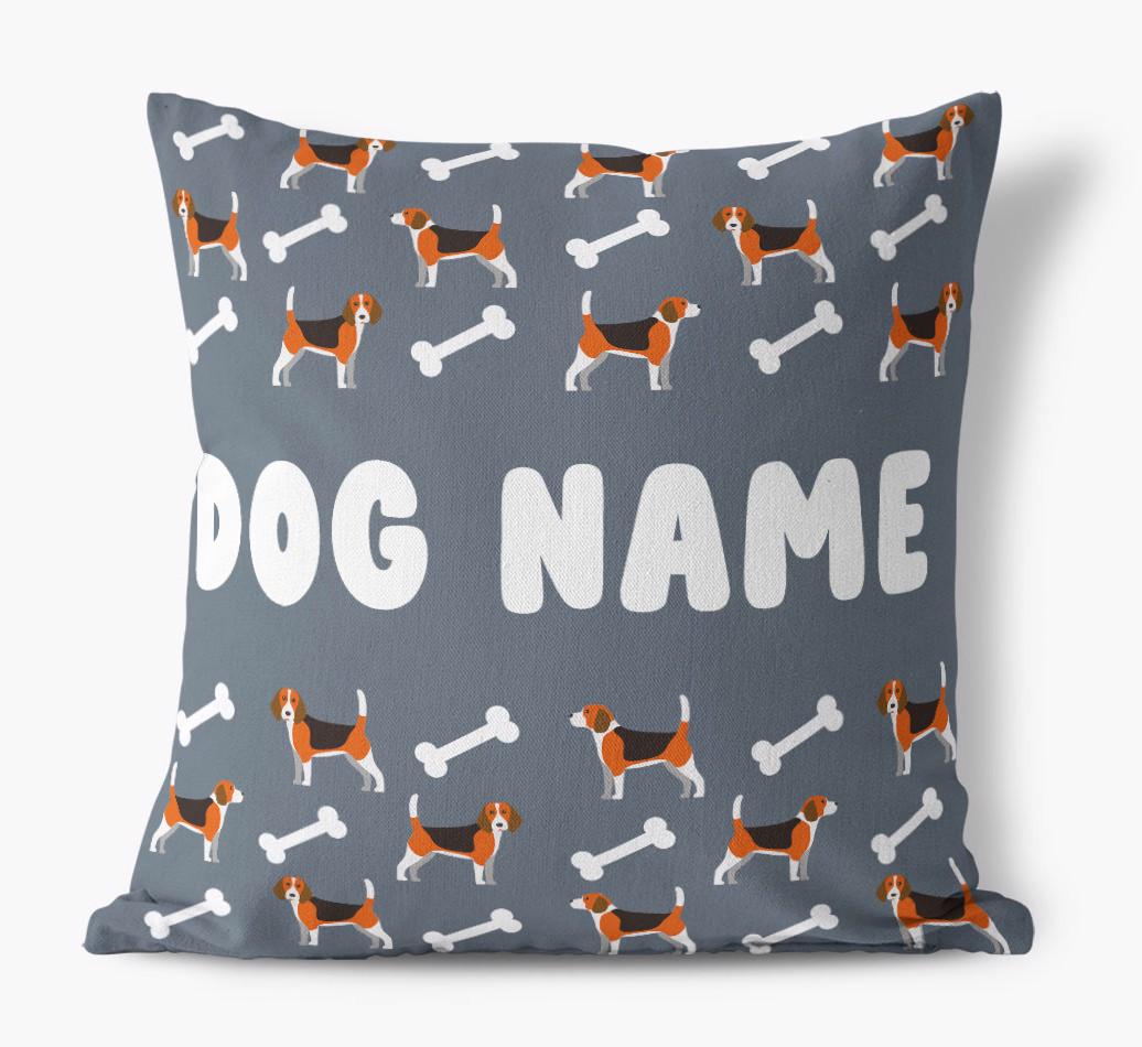 Bone Pattern: Personalized {breedFullName} Canvas Pillow