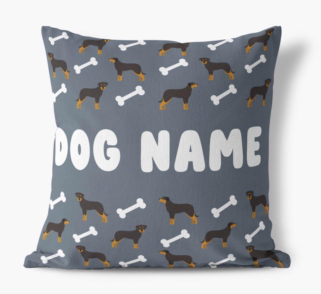 Bone Pattern: Personalized {breedFullName} Canvas Pillow