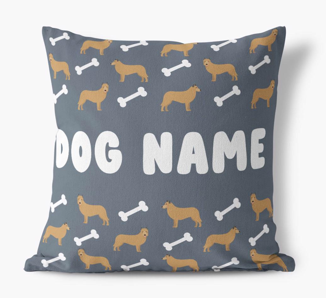 Bone Pattern: Personalized {breedFullName} Canvas Pillow