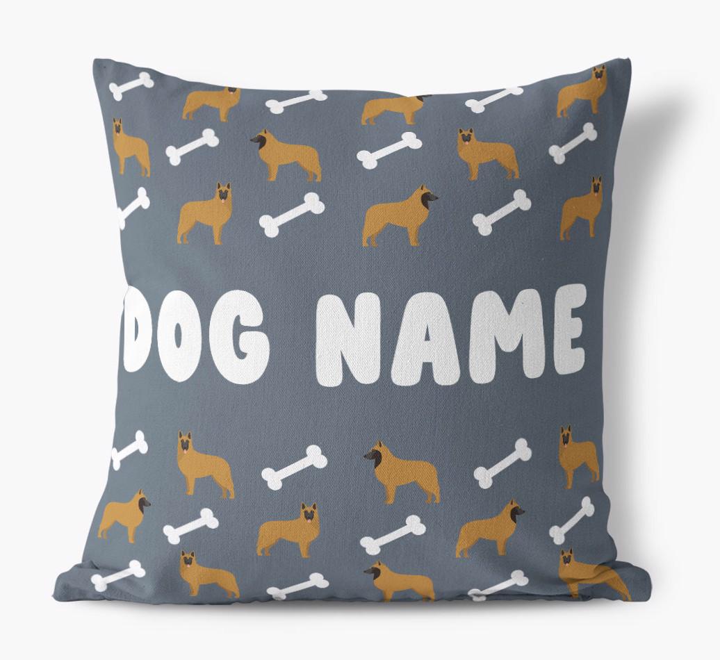 Bone Pattern: Personalized {breedFullName} Canvas Pillow