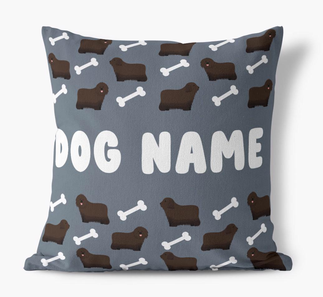 Bone Pattern: Personalized {breedFullName} Canvas Pillow