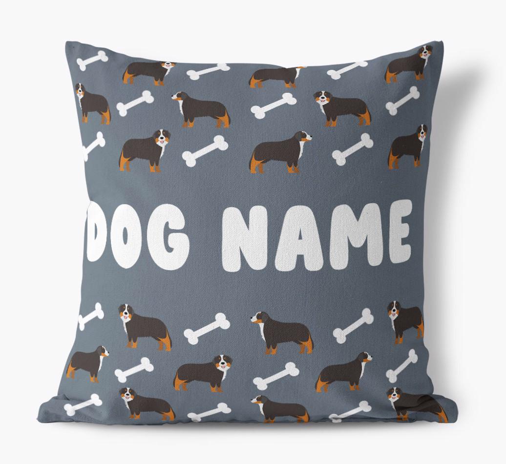 Bone Pattern: Personalized {breedFullName} Canvas Pillow