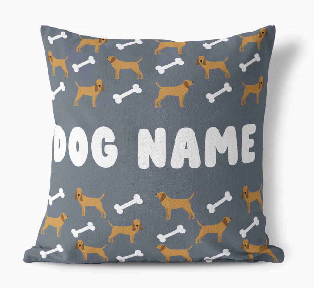 Bone Pattern: Personalized {breedFullName} Canvas Pillow