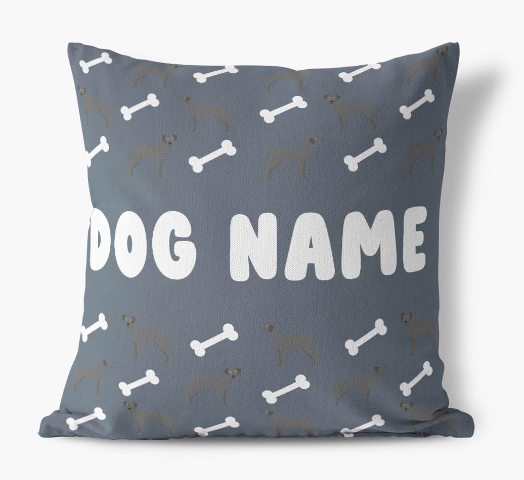 Bone Pattern: Personalized {breedFullName} Canvas Pillow