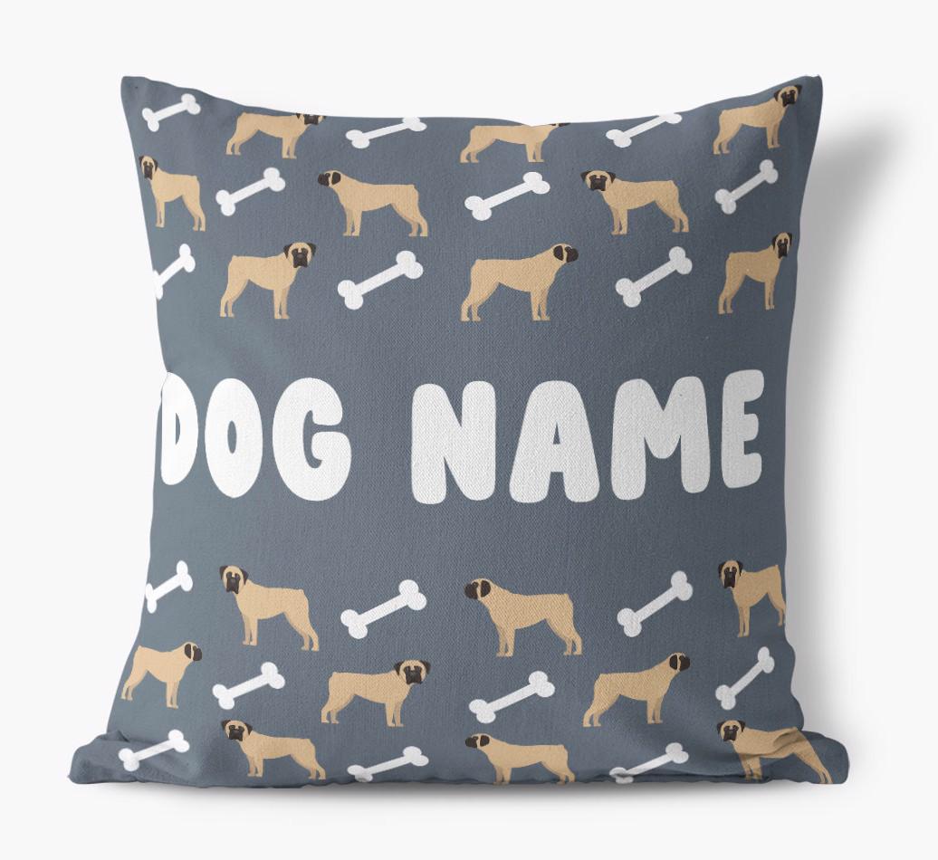 Bone Pattern: Personalized {breedFullName} Canvas Pillow