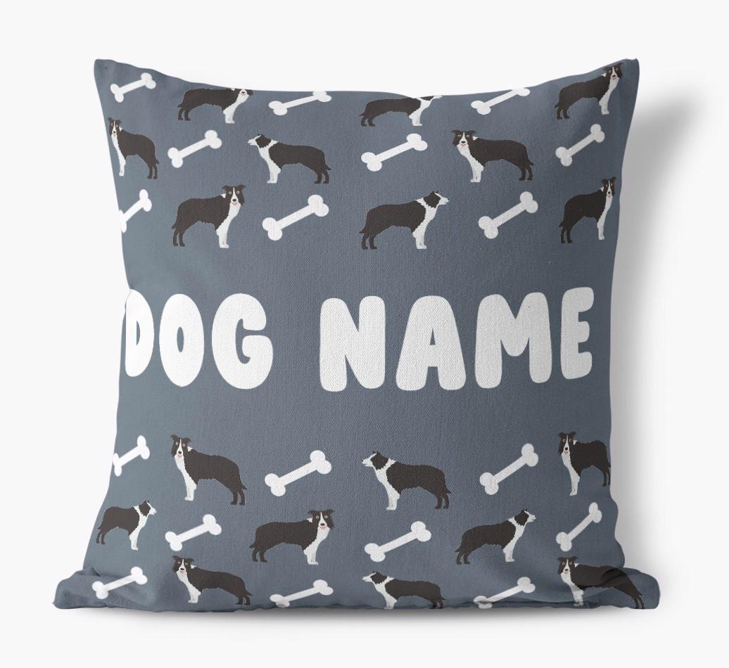 Bone Pattern: Personalized {breedFullName} Canvas Pillow