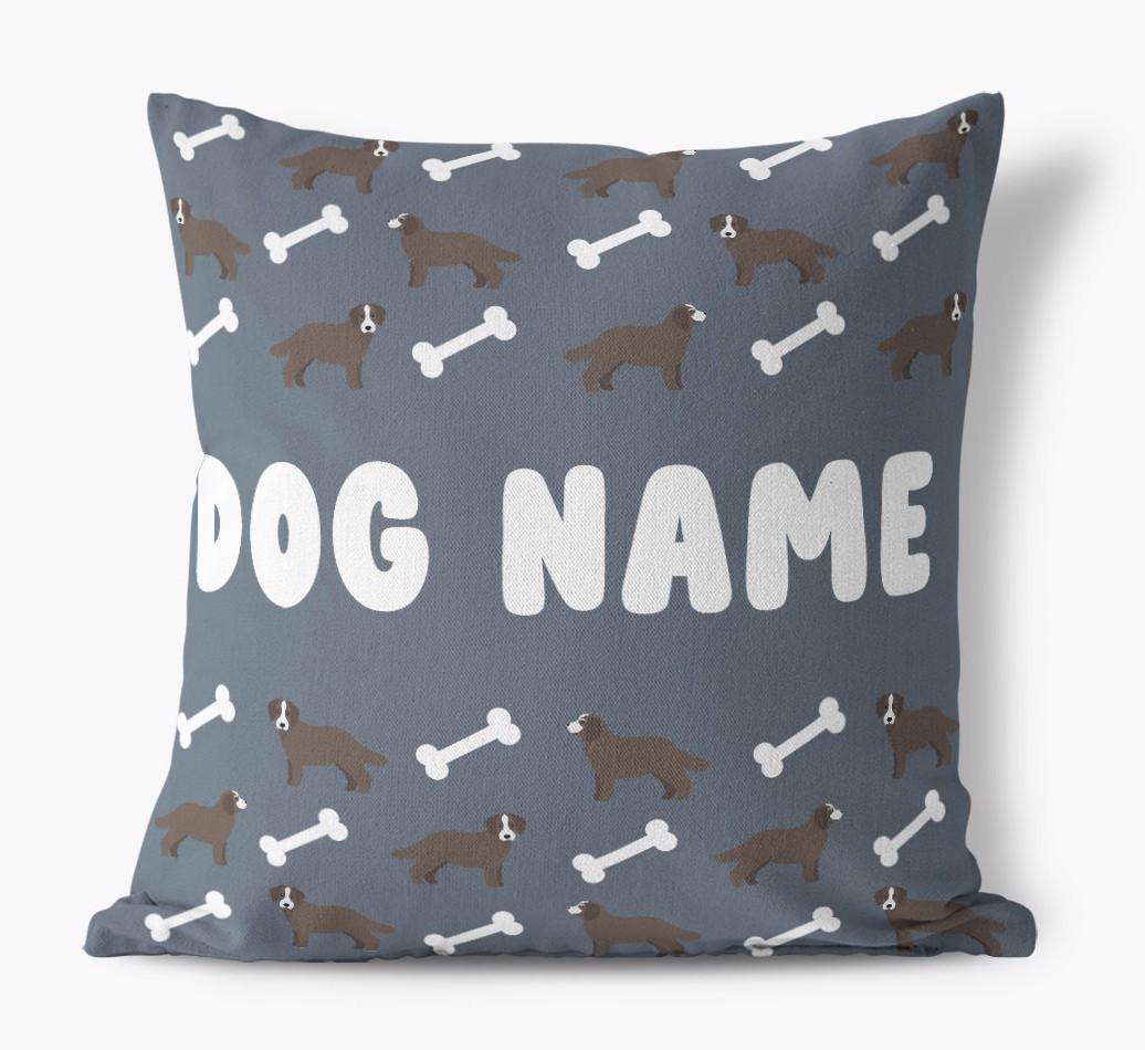 Bone Pattern: Personalized {breedFullName} Canvas Pillow