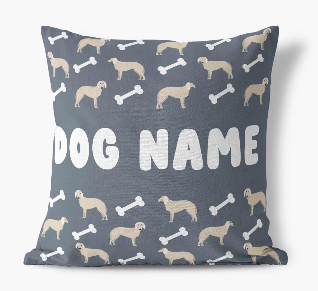 Bone Pattern: Personalized {breedFullName} Canvas Pillow
