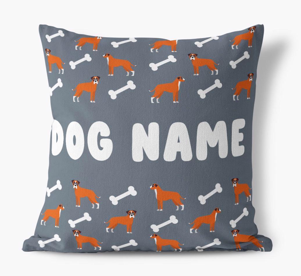 Bone Pattern: Personalized {breedFullName} Canvas Pillow