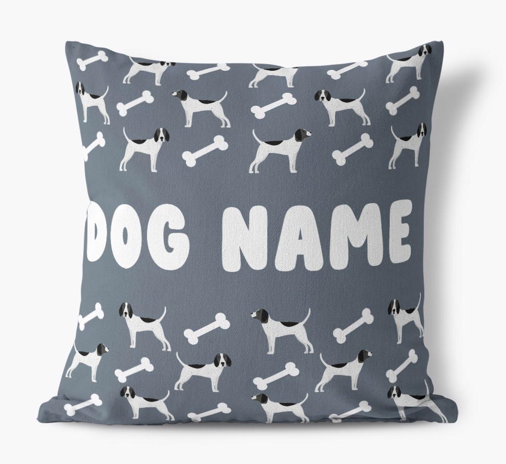 Bone Pattern: Personalized {breedFullName} Canvas Pillow