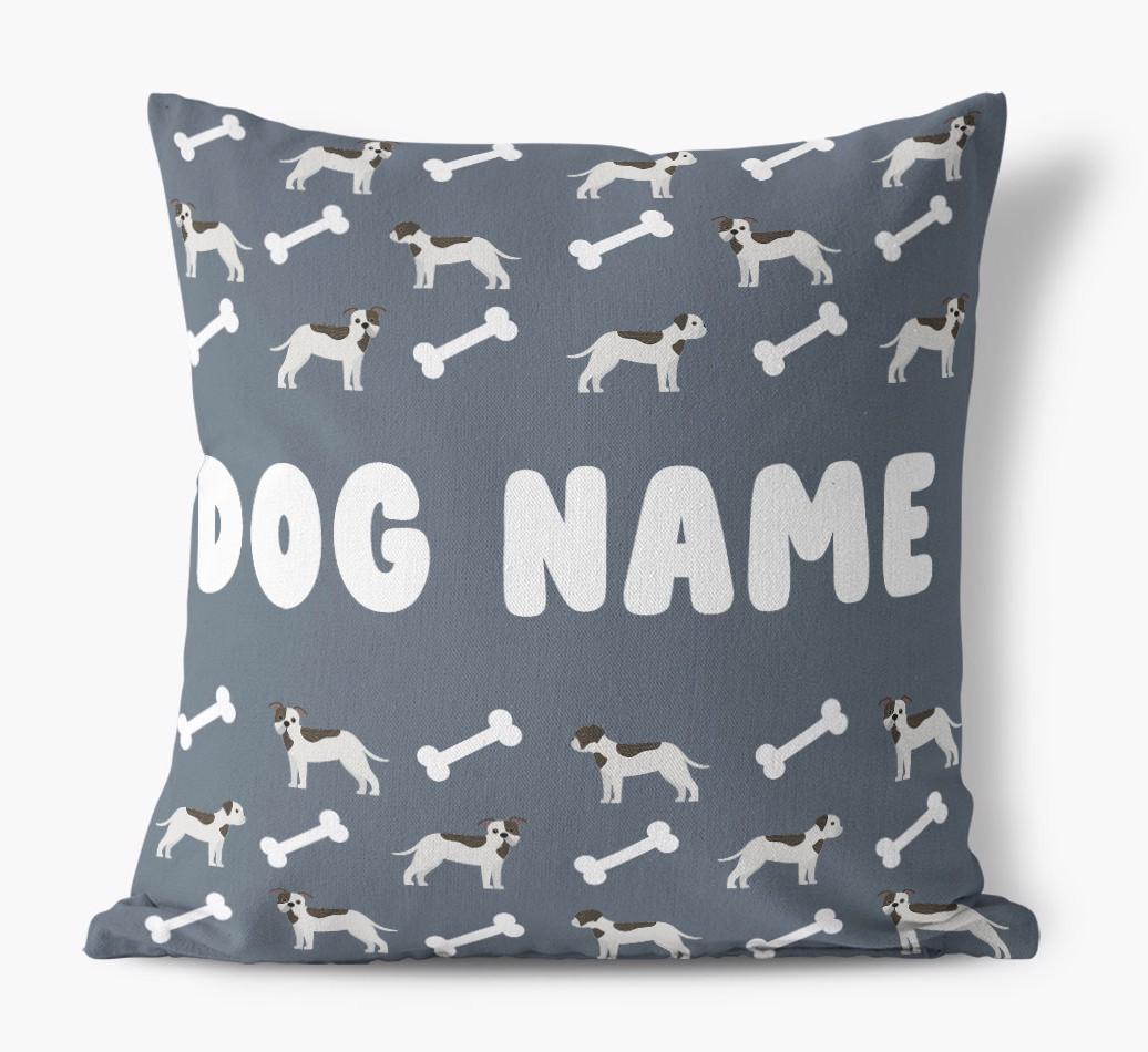Bone Pattern: Personalized {breedFullName} Canvas Pillow
