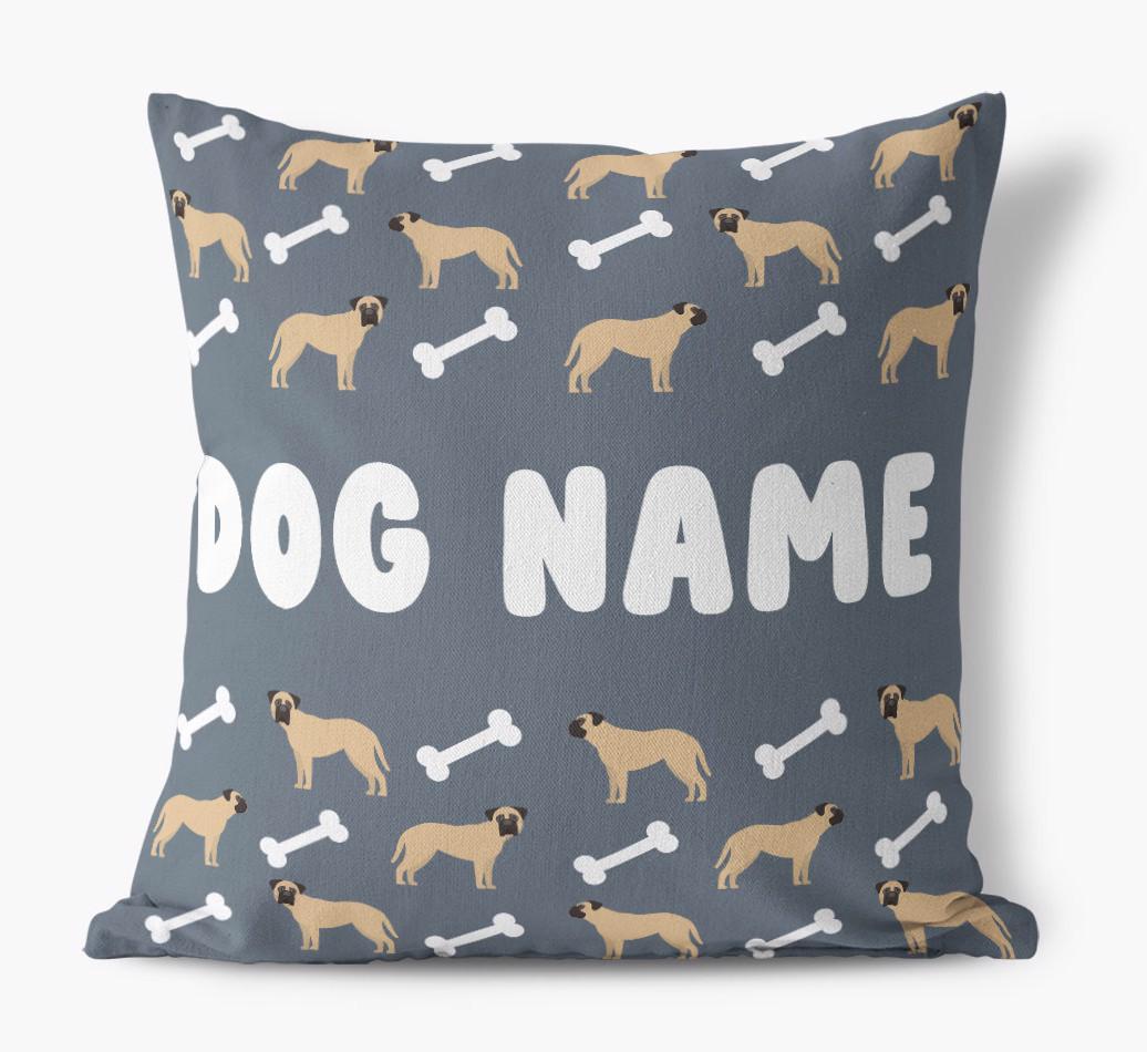Bone Pattern: Personalized {breedFullName} Canvas Pillow