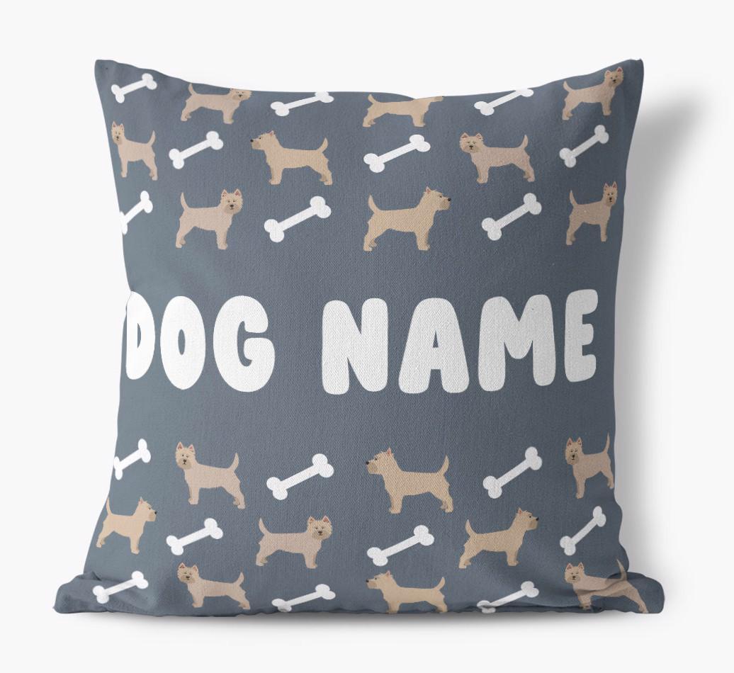 Bone Pattern: Personalized {breedFullName} Canvas Pillow