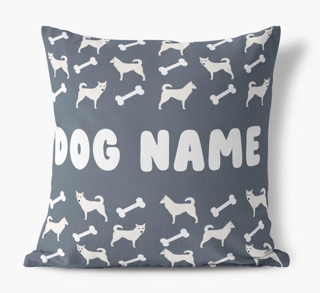 Bone Pattern: Personalized {breedFullName} Canvas Pillow