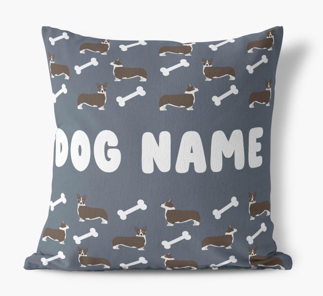 Bone Pattern: Personalized {breedFullName} Canvas Pillow