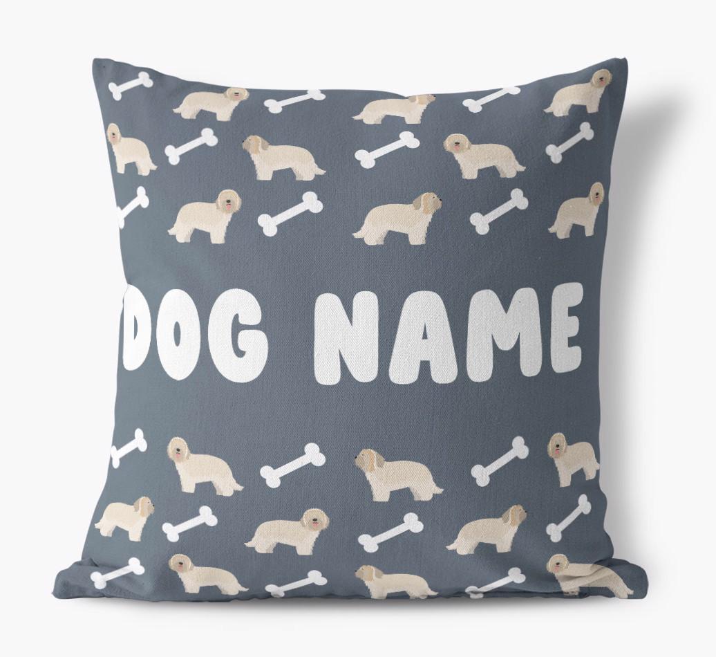Bone Pattern: Personalized {breedFullName} Canvas Pillow