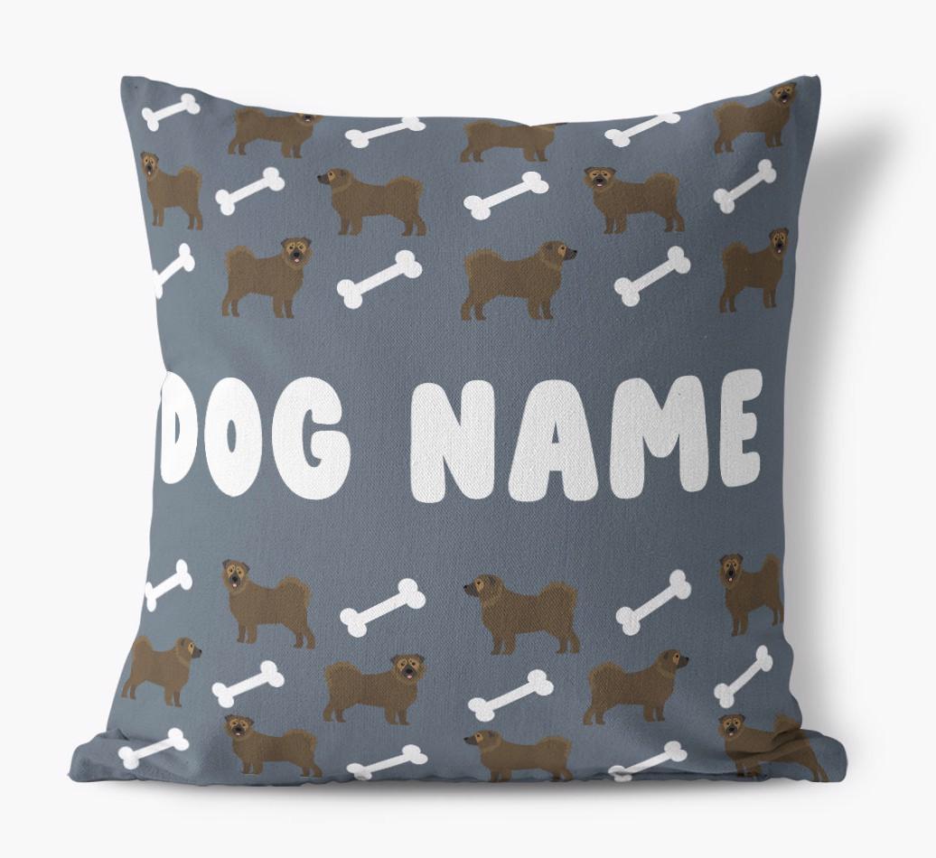 Bone Pattern: Personalized {breedFullName} Canvas Pillow