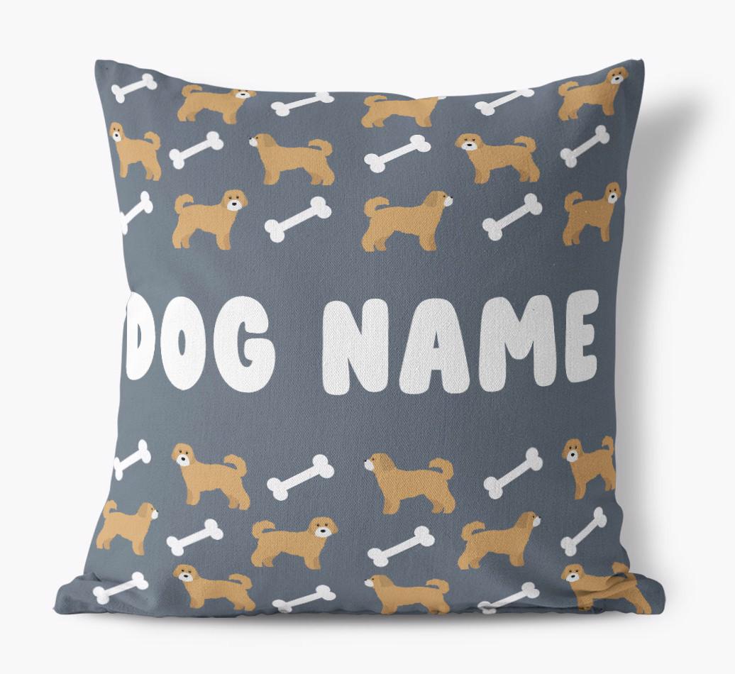 Bone Pattern: Personalized {breedFullName} Canvas Pillow