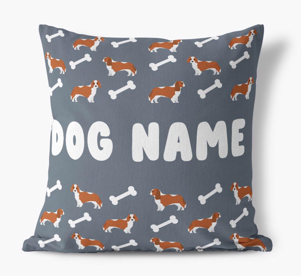 Bone Pattern: Personalized {breedFullName} Canvas Pillow