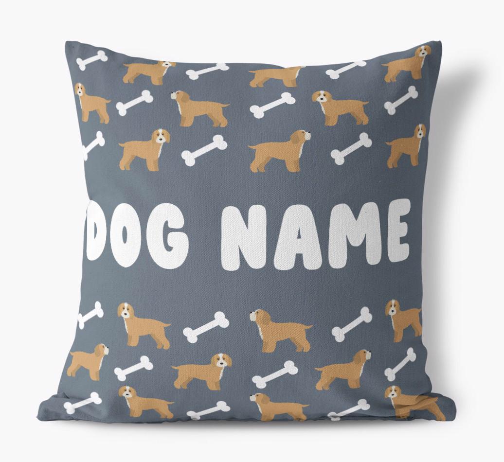 Bone Pattern: Personalized {breedFullName} Canvas Pillow