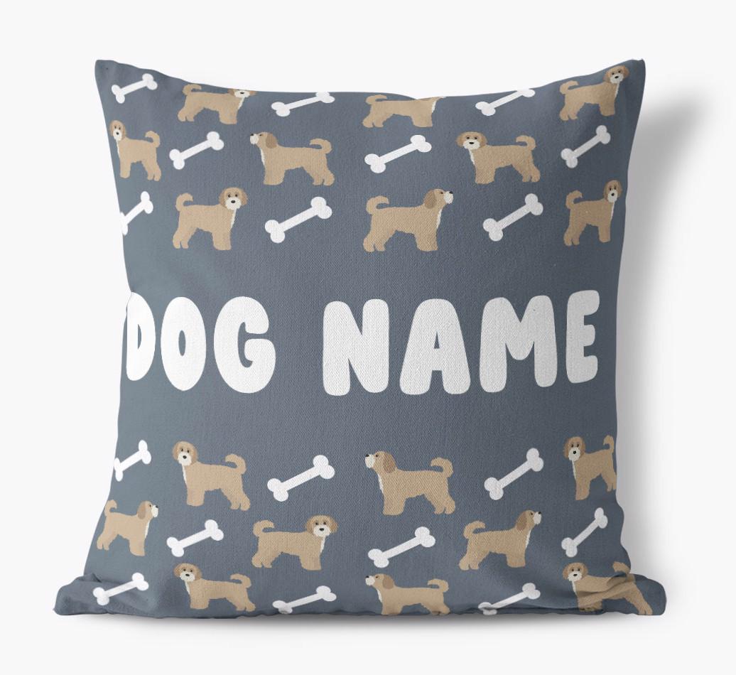 Bone Pattern: Personalized {breedFullName} Canvas Pillow