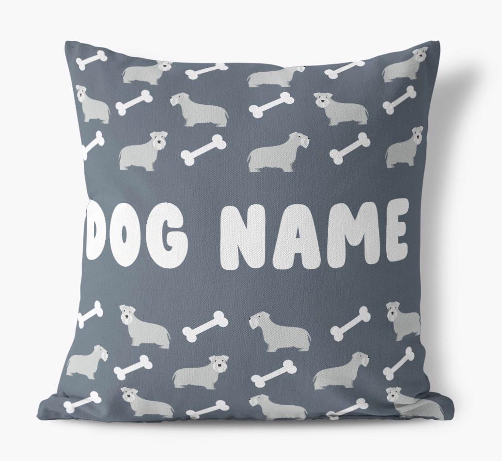 Bone Pattern: Personalized {breedFullName} Canvas Pillow