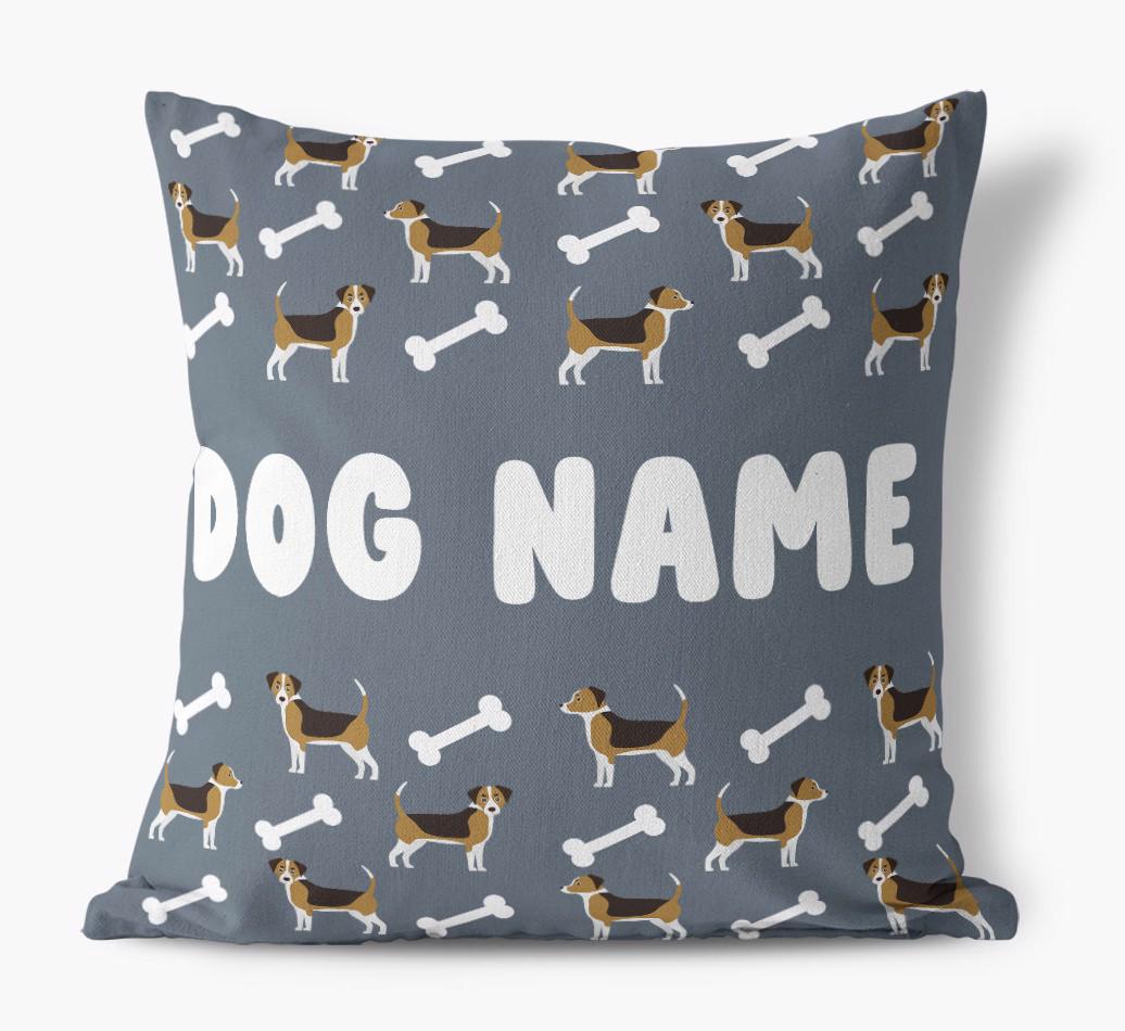 Bone Pattern: Personalized {breedFullName} Canvas Pillow