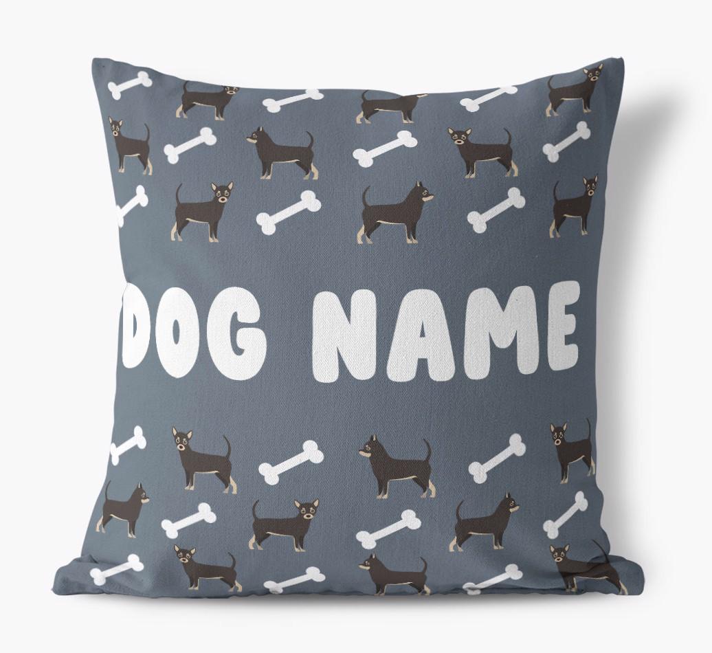 Bone Pattern: Personalized {breedFullName} Canvas Pillow
