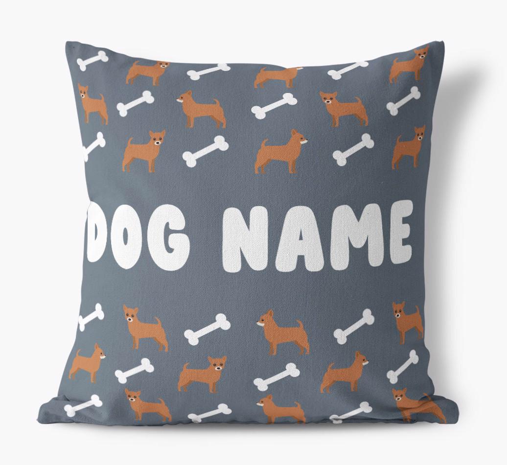 Bone Pattern: Personalized {breedFullName} Canvas Pillow