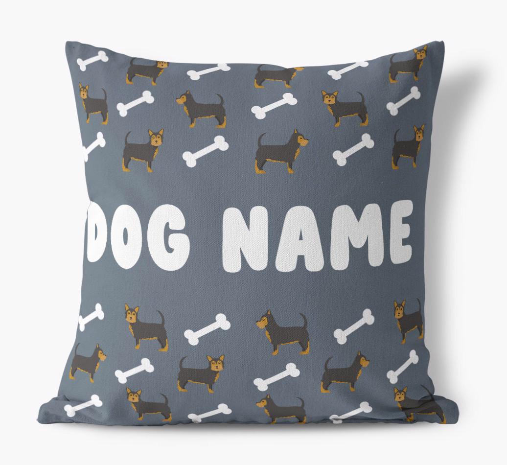 Bone Pattern: Personalized {breedFullName} Canvas Pillow