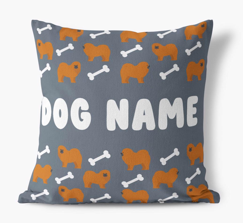 Bone Pattern: Personalized {breedFullName} Canvas Pillow