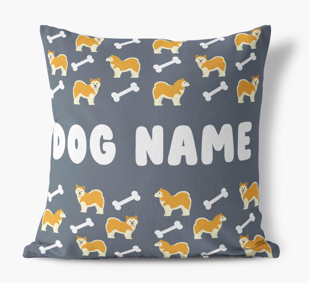Bone Pattern: Personalized {breedFullName} Canvas Pillow