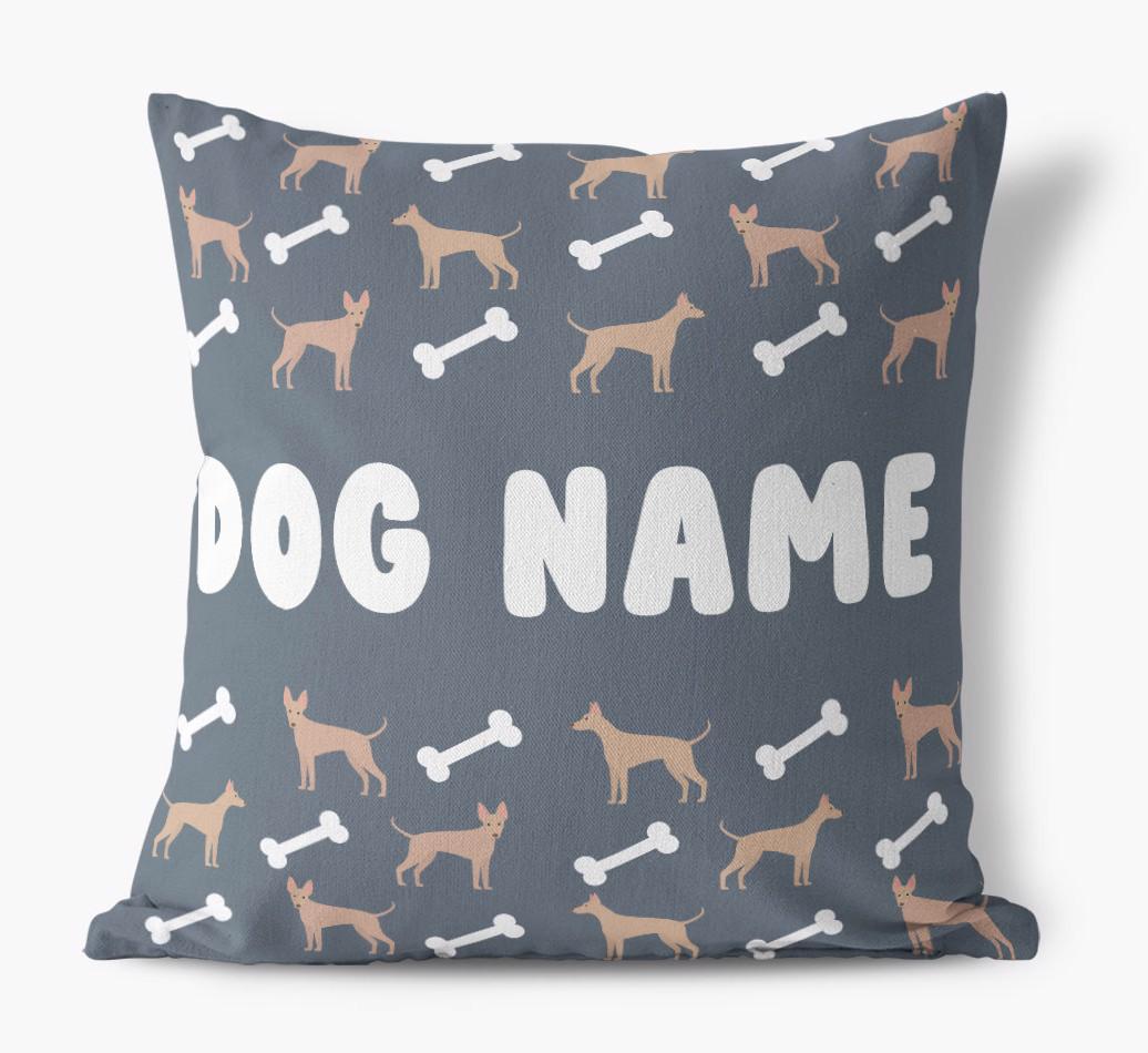 Bone Pattern: Personalized {breedFullName} Canvas Pillow